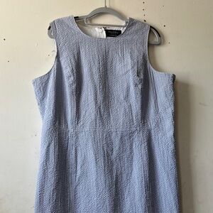 Lands’ End classic Sky Blue Textured Sleeveless Sheath Dress size 16?